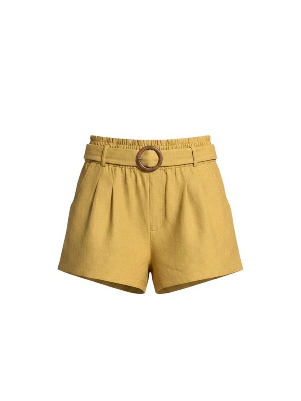 American Eagle Yellow Paperbag Waist Shorts with Belt
